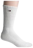 Tommy Hilfiger Men's Athletic Crew Socks, White, 3-Pack