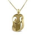 Loving Family Vermeil Pendant - Mother and Two Children