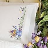 Garden Floral Pillowcase Pr Stmp X-Stitch-20x30