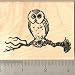 Cute Owl on Tree Branch Rubber Stamp - Wood Mounted
