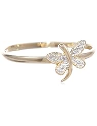 10k Yellow Gold Dragonfly Ring with Diamond-Accent,  (0.005 cttw, I-J Color, I2-I3 Clarity), Size 7