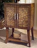 Crushed Cogon Flower Veneer Wine Cabinet