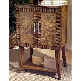 Crushed Cogon Flower Veneer Wine Cabinet