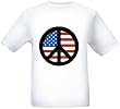 PEACE SIGN - AMERICAN FLAG - White T-Shirt