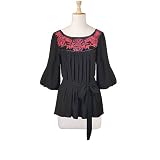 Embroidered Blouson Sleeve Tunic (Petite, Tall & Misses Sizes XS-3X)