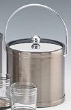 Review Kraftware  / Kraftware 76768 Mylar Brushed Bronze 3 Quart Ice Bucket with Chrome Bale Handle, Bands and Metal Cover