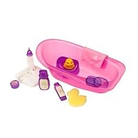 You and Me: Bath Tub for 16 Baby Dolls - Includes Accessories and Rubb er Duckie - Pink Tub