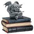 Gargoyle - Reading Gargoyle Box - Cold Cast Resin - 5.25" Height