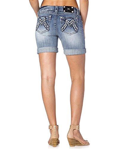 Miss Me M Faux Pocket Cuffed Boyfriend Short