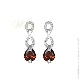 STUDIO 925: *JULIA GARNET CZ PEAR DROP CZ EARRINGS*