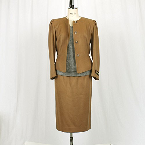 カシミア混セットアップ スーツ キャメル