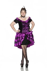 Delicious Plus-Size Dance Hall Queen Costume, Magenta/Black, 3X/4X