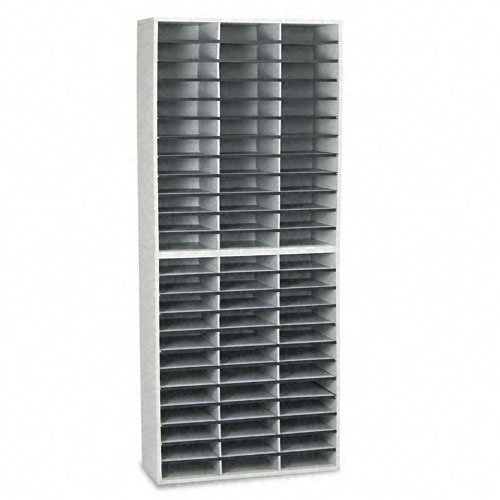 Fellowes 25121 Literature Organizer, Laminate Shell, 72 Letter Size Compartments, Dove Gray