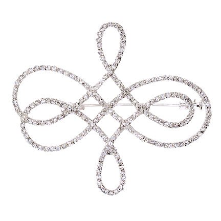 Childrens Toyshop  Jewelry : Spectacular C.Z. Diamond Silver Pin Brooch (Holiday Special)