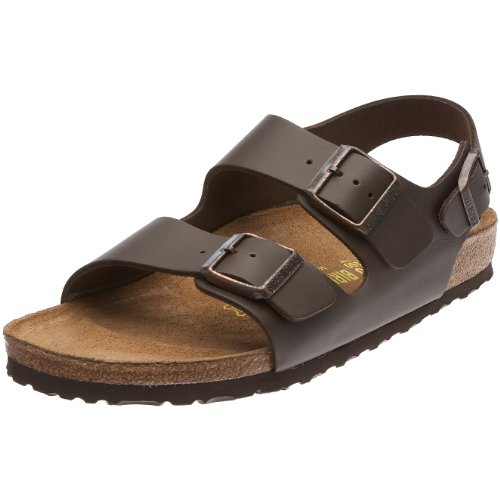 Birkenstock Milano Smooth Leather, Style-No. 34101, Unisex Sandals, Dark-Brown, EU 49, normal width