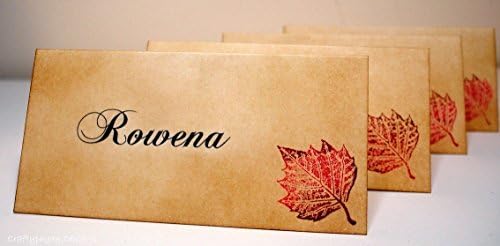 Thanksgiving Place Cards Tented Cards WITH Name Printing and Leaf Design SET of 10