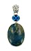 Sapphire Crystal and Genuine Azurite Pendant