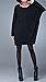 ELLAZHU Women Long Sleeve Solid Crew Neck Side Pockets Shirtdress GA05 Black
