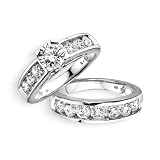 18K White Gold 3 ct. Diamond Engagement Set