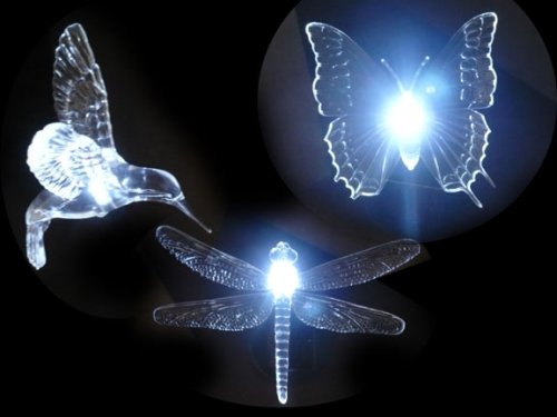 SpareHand Set Of 3 - Decorative Solar Light - Hummingbird, Butterfly, Dragonfly