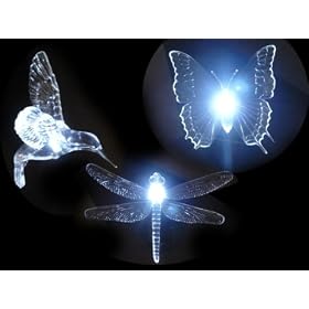 SpareHand Set Of 3 - Decorative Solar Light - Hummingbird, Butterfly, Dragonfly