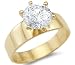 Size- 5.5 - Solid 14k Yellow Gold Solitaire Engagement CZ Cubic Zirconia Ring Band 2 ct. Round Cut