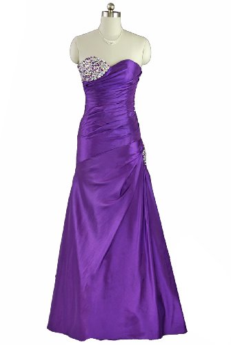 Qpid Showgirl Lila Perlen lange Abendkleid Prom Ballkleid 1274PU ***Kostenlose Lieferung und Rückgabe***