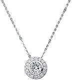 Crislu Round Pave Pendant with 16
