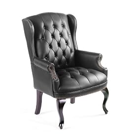 Boss Wingback Traditional Guest Chair, Black by BOSS
