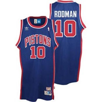 Dennis Rodman Detroit Pistons Adidas Blue Swingman Jersey - XL