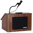 Amplivox SW272-WT30 (Walnut) EZ Speak Wireless Folding Tabletop Lectern with Wheeled Carrying Case