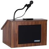 Amplivox SW272-WT30 (Walnut) EZ Speak Wireless Folding Tabletop Lectern with Wheeled Carrying Case