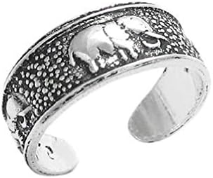Janestore Fashion Silver Lucky Elephant Band Toe Ring