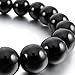 Men,Women's 10mm 12mm Bracelet Link Wrist Energy Stone Agate Onyx Gemstone Black Buddha Mala Beads