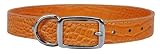 Croco - Faux Crocodile Leather Collar - 1 in. x 22 in. - Orange