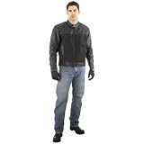 River Road Pecos Leather and Mesh Motorcycle Jacket - 42