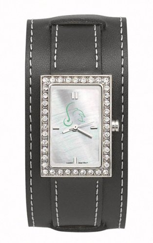 Michigan State Spartans Women's Black Leather Starlette Watch