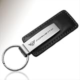 Corvette C5 Black Leather Key Chain