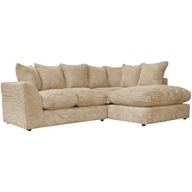 Large Cord Corner Sofa Denham Jumbo Cord Corner Sofa in Right Hand Orientation
