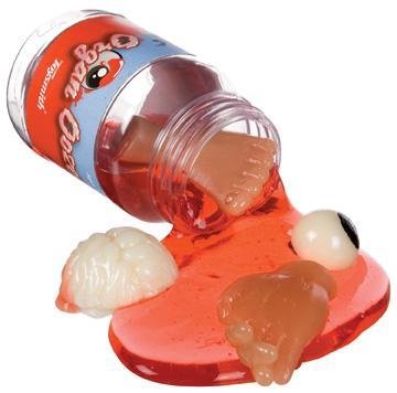 Organs Slime Four Body Parts in Bright Red Goo