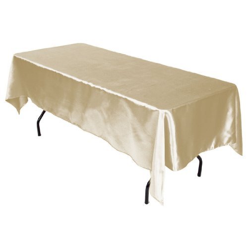 LinenTablecloth 60 x 102-Inch Rectangular Satin Tablecloth Black