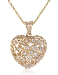Cubic Zirconia Medium Heart Pendant Necklace, 18"