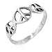 Sterling Silver Polished Peace Ring Size 9