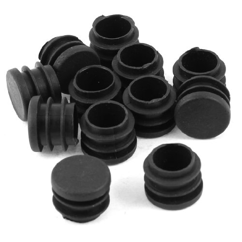 Plastic Round Blanking End Ribbed Caps Tube Inserts 19mm Dia 12 Pcs