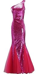 Mermaid One Shoulder  Sequined  Ball Gown Bridesmaid Dress/Prom Dress 