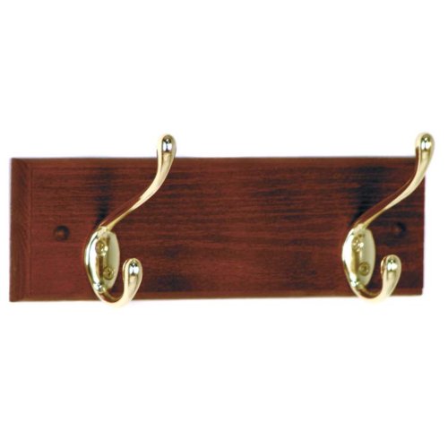 See 2-Hook Wooden Wall Coat Rack Material - Dark Mahogany