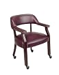 Traditional Guest Chair with Wrap Around Back and Casters By Office Star Furniture With Free Shipping