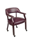 Traditional Guest Chair with Wrap Around Back and Casters By Office Star Furniture With Free Shipping