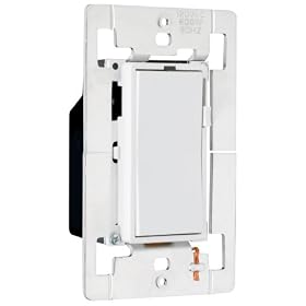 Pass and Seymour D600EW 600-Watt Single Pole 3-way Decorator Incandescent Dimmer, White by Pass & Seymour