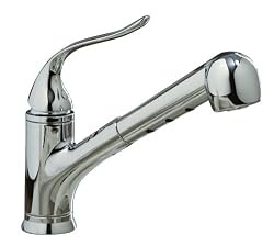 KOHLER K-15160-CP Coralais Single-Control Pullout Spray Kitchen Sink Faucet, Polished Chrome